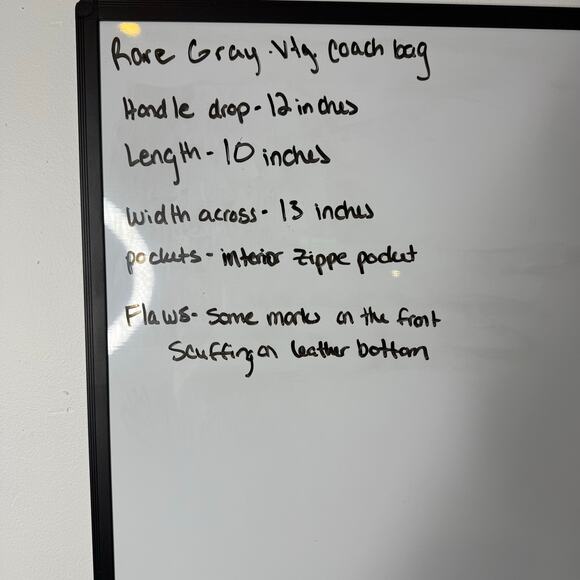 Coach Vintage Plain Gray and Brown Shoulder Bag Medium - Picture 11 of 11